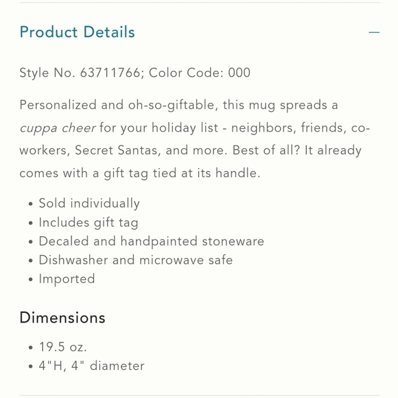 Anthropologie Bundled Up Monogram Mug- "D" - Picture 5 of 9